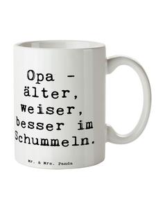 Кружка Дедушка Мудрость с поговоркой на белом фоне Mr. & Mrs. Panda
