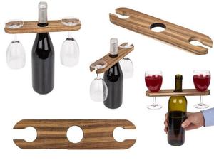 Винный дворецкий, держатель для вина и подставка для бокала, держатель для винной бутылки, держатель для бокала для официанта OOTB, коричневый