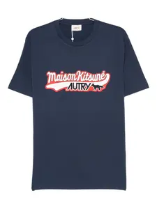 Футболка с принтом логотипа Maison Kitsuné, синий