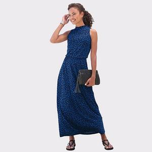 Женское платье макси с высоким воротом Lascana, Blue Printed