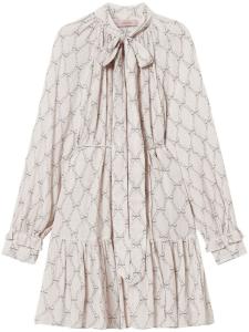 Мини-платье из крепона с бантом TWINSET, серый