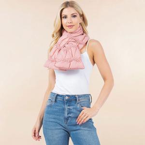 Уютный зимний стеганый шарф-пуховик Truedames, розовый