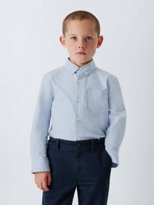 Детская однотонная оксфордская рубашка John Lewis Heirloom Collection, Blue