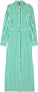 Женское платье-рубашка в полоску Tommy Hilfiger с магнитной застежкой, Primary Green Multi