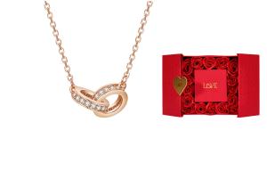 JAY Ожерелье из стерлингового серебра 925 пробы с розовым золотом