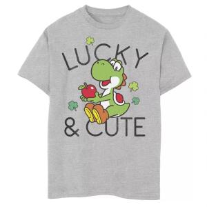 Футболка Nintendo с рисунком Lucky And Cute Yoshi для мальчиков 8–20 лет Licensed Character