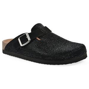 Женские замшевые сабо Bellamy с камнями White Mountain, Black Suede