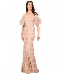 Женское платье-русалка с открытыми плечами Lara, Champagne rose