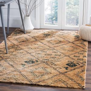 SAFAVIEH Bohemian Collection ковер 122 x 183 см ручной работы Natural / Deep Teal BOH667A марокканский племенной джут