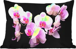 Подушка для улицы - Орхидея - Цветы - Розовый - Флора - 60 x 40 см - Устойчива к погодным условиям - Подушка для отдыха - Декоративная подушка - Подушка для дома MuchoWow
