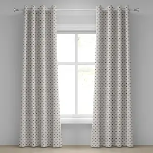 Геометрическая штора на люверсах ABAKUHAUS, винтажный дизайн обоев с цветочным и геометрическим орнаментом, декоративные двухпанельные шторы, 280 см x 245 см, цвет: темно-серый, бежевый