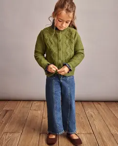 Детская кофта с фантазийным узором «косы» Coconut El Corte Inglés, зеленый