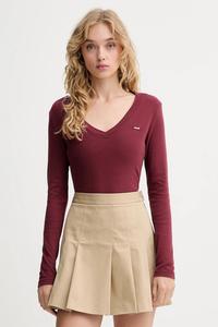 Хлопковый лонгслив Levi's, бордовый
