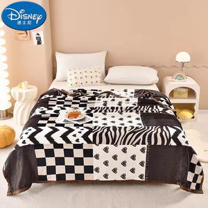 Disney Плед 150х200 см, 800 г, 5 предметов с подарочной упаковкой, клетчатый черно-белый