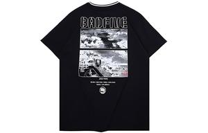 Мужская черная футболка Li Ning с круглым вырезом и умеренным прямым кроем