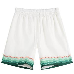 Шелковые твиловые шорты с монтанья и кулиской Casablanca, белые