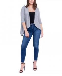 Женский кардиган с открытыми передними рукавами и рукавами до локтя 24seven Comfort Apparel, серый