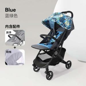 Gb Детская коляска One-Touch Folding, легкая трость, сидячая и лежачая, складная, Xiaoxingshu D617-A Blue-Green (без защиты от солнца)