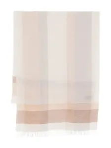 Полосатый шарф с бахромой D.Exterior, белый