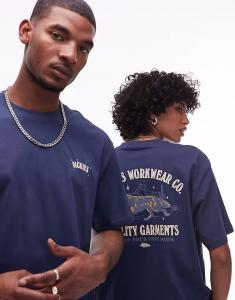 Футболка Dickies Wolf Country с графическим принтом на спине в темно-синем цвете - эксклюзивно для ASOS