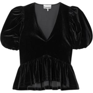 GANNI Футболка женская черная