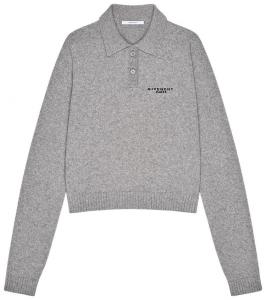 Рубашка-поло Givenchy с длинными рукавами, светло-серый