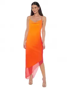 Женское платье с капюшоном из шифона в технике омбре Bebe, оранжевый
