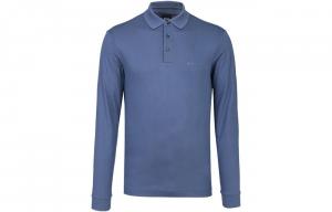 Футболка поло с вышитым логотипом Boss HUGO BOSS, темно-синяя