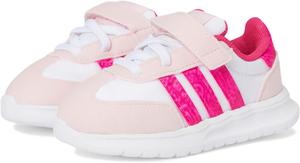 Кроссовки adidas Kids Run 70s 2.0 Elastic Lace & Strap Shoes, цвет White/Shock Pink/Clear Pink