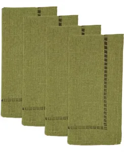 Салфетка с ажурной строчкой, вырезанная лазером, набор из 4 шт. Saro Lifestyle, green