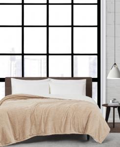 Мягкое вельветовое одеяло, размер Twin London Fog, Tan