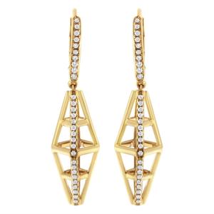 Серьги-подвески и подвески из 14-каратного желтого золота с геометрическими бриллиантами 5/8 карата Haus Of Brilliance, желтый