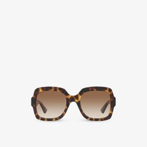 Солнцезащитные очки GG1337S в прямоугольной оправе из ацетата ацетата Gucci, коричневый