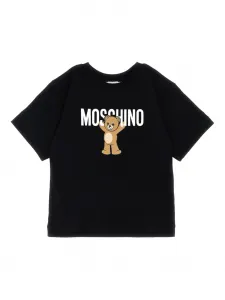 Футболка из хлопка с принтом Тедди Moschino Kids, черный
