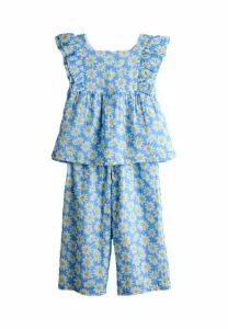 Брюки стандартного кроя с квадратным вырезом Jojo Maman Bébé, Blue Gingham Strawberry