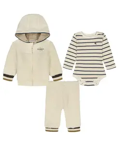 Комплект для мальчиков из 3 предметов: боди, худи и штаны Calvin Klein, слоновая кость/кремовый