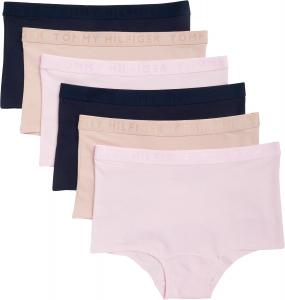 Женские хлопковые шорты Tommy Hilfiger с логотипом и поясом, упаковка 6 шт., Pink/Beige/Navy