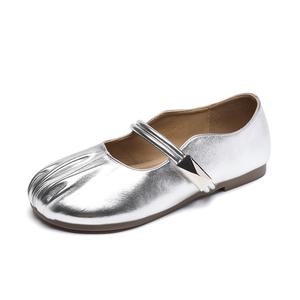 ZHR Серебряные балетки Мэри Джейн, цвет Silver