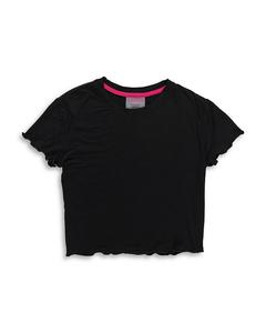 Детская футболка с коротким рукавом и рюшами - для малышей и детей постарше Terez, черный