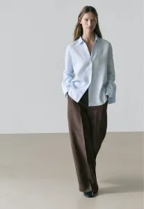 Струящаяся блузка на пуговицах Massimo Dutti, Blue