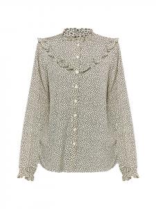 DreiMaster Женская блузка с длинными рукавами бежевого и черного цвета