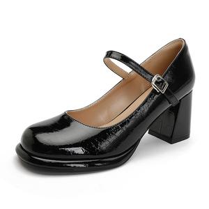 TATAYA Женские туфли Мэри Джейн на массивном каблуке черные, цвет Black