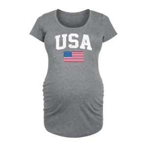 Футболка с графическим флагом США для беременных Unbranded, серый