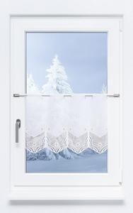 Панельная штора Plauener Spitze - снежные цветы (Ш х В) 192см*40см золото/золото-белый