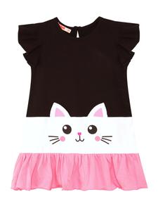 Платье Denokids Frill Cat, черный