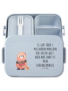 Mr. & Mrs. Panda Ланчбокс с изображением красной панды и надписью пастельно-голубого цвета