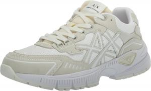 Мужские кроссовки Armani Exchange с массивной подошвой и шнуровкой с логотипом, белый/слоновая кость