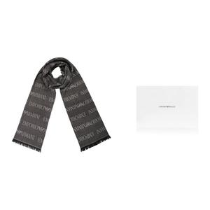 Хлопковые вязаные шарфы мужские EMPORIO ARMANI, серый