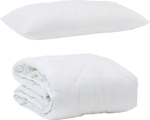 Летнее одеяло с подушкой, 2 шт., белое, из микрофибры vidaXL