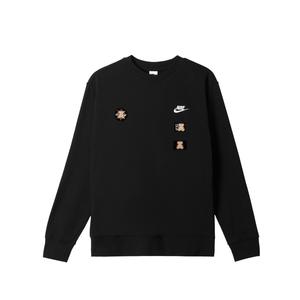 Nike Мужская толстовка с круглым вырезом, черная, средней толщины